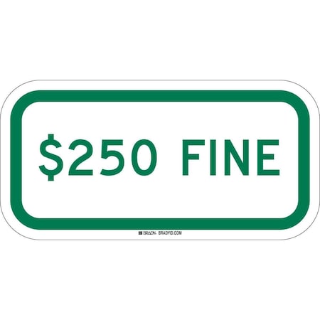 Brady Handicap Parking Sign, 6"H, 12"W, Alum, 80049 80049